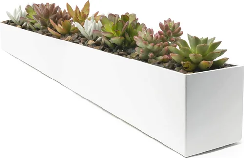 Vista 9 de [Usado] Buhbo Maceta rectangular moderna de acero tipo artesa de 16 pulgadas, negro