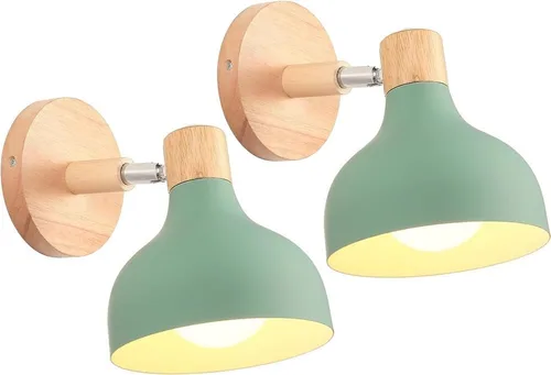 Vista 15 de Scandinavian Retro Dimmable E27 Wall Lamp for Bedroom Living Room Hallway Kitchen Indoor Lighting(Amarillo,1 Pieza)
