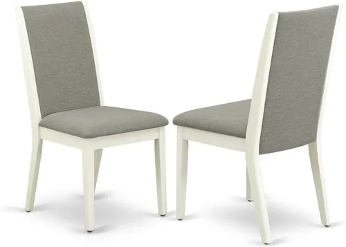 Vista 8 de East West Furniture LAP1T47 Lancy Parson - Juego de 2 sillas de comedor tapizadas de tela de lino color sable claro, color negro