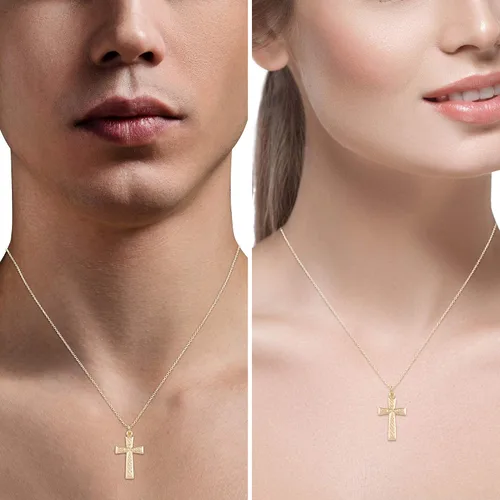 Vista 16 de Dijes religiosos de oro amarillo de 14 quilates para hombres y mujeres – disponible en varios diseños