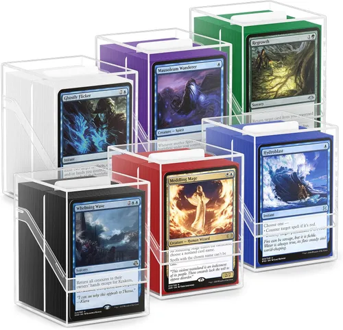 Vista 10 de YSCare Estuches de cubierta, paquete de 12 fundas acrílicas Commander y 1200 fundas mate para tarjetas coleccionables con 12 divisores, caja de 12