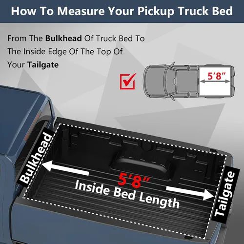 Vista 2 de Cubierta rígida de cama de 5 pies y 8 pulgadas para camioneta Silverado Sierra 1500 2007-2026