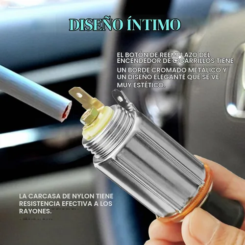 Vista 5 de Encendedor de cigarrillos de coche de 12 V, instalación sin coche, elemento de encendedor, enchufe de enchufe, botón de CC, accesorio de repuesto