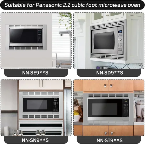 Vista 5 de NN-TK922SS - Kit de molduras de microondas de 27 pulgadas para horno de microondas Panasonic de 2.2 pies cúbicos, construcción de acero inoxidable