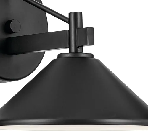 Vista 5 de Kichler Ripley 49059BKT - Lámpara de pared para exteriores de 8 pulgadas, color negro, para puertas exteriores, garaje, porche y paredes de patio