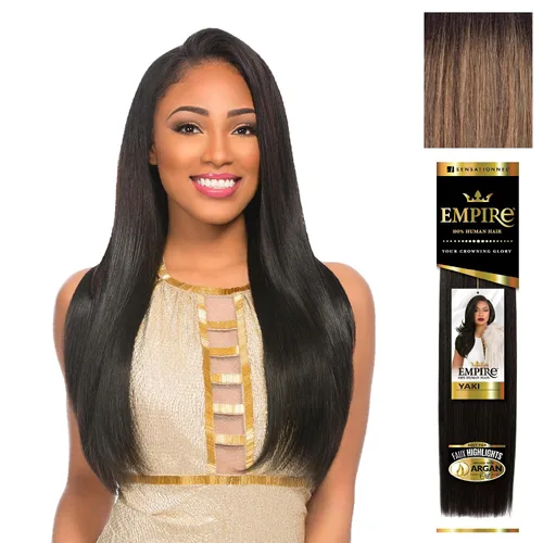 Vista 39 de Sensationnel - Cabello humano Empire Yaki, tejido sin enredos para un tejido rápido y estilo cosido para conseguir reflejos artificiales, paquete