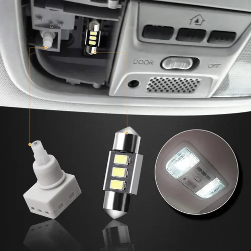 Vista 2 de HERCOO Kit de Lente de Cubierta de Luz de Cúpula y Mapa del Techo Lámpara de Cúpula Interior Superior Interruptor Bombilla LED Compatible con Honda