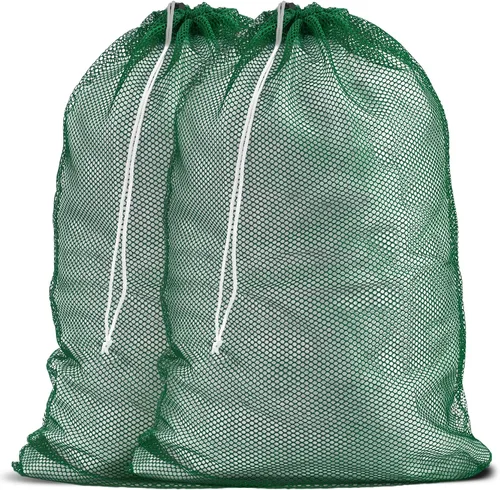 Vista 14 de Bolsa de lavandería de malla XL de Handy Laundry - Duradera, lavable a máquina con cierre de cordón seguro - Perfecta para dormitorios Negro