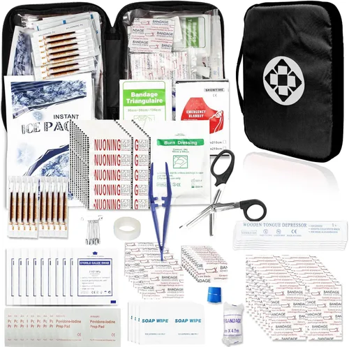 Vista 8 de Kit de primeros auxilios para casa y negocios - Kit de emergencia para camping y automóvil - 300 piezas de suministros de repuesto esenciales