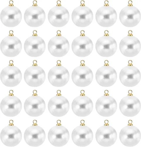 Vista 61 de PATIKIL Abalorio de perlas, 100 cuentas de perlas de imitación de perlas colgantes para bricolaje para hacer joyas, pulseras, aretes, collares Beige