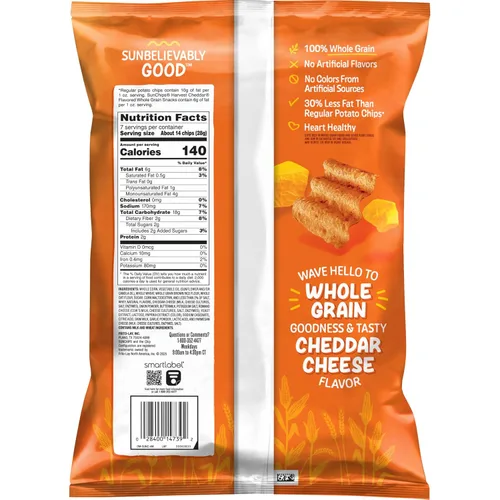 Vista 2 de SunChips Aperitivos muticereal con sabor Harvest Cheddar (cheddar auténtico), 7 oz