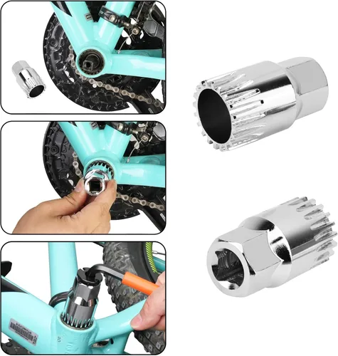 Vista 5 de Oumers Extractor de manivela de bicicleta/removedor de brazo y removedor de soporte inferior con llave inglesa/llave de 0.630 in. Kit