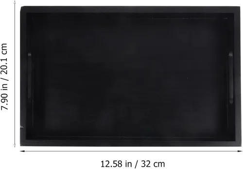 Vista 5 de UPKOCH Elegante bandeja de madera maciza grande decorativa para servir té, bandeja rectangular de madera para postres de desayuno
