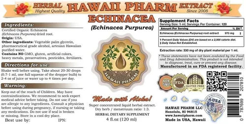 Vista 2 de HawaiiPharm Extracto líquido de equinácea, suplemento de tintura de polvo de raíz de equinácea (Echinacea Purpurea), 2 onzas