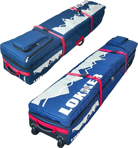 Vista 9 de D900 - Bolsa acolchada de snowboard con ruedas para viajes aéreos, impermeable de 71 pulgadas, gran capacidad para esquís/tablas de snowboard