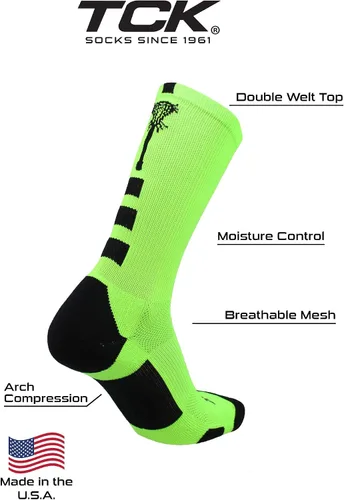 Vista 3 de TCK Midline Lacrosse Logo Crew Socks