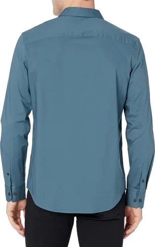 Vista 2 de Calvin Klein Camisa con botones y logotipo de monograma de algodón elástico para hombre