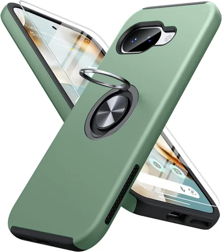Vista 22 de JAME Funda delgada para Google Pixel 7 Pro, soporte de anillo a prueba de Azul