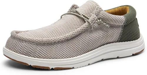 Vista 13 de Bruno Marc Mocasines casuales con soporte de arco para hombre Caqui