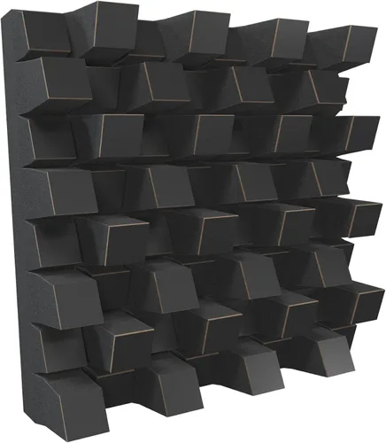 Vista 2 de (2 Pack) — Difusor de estudio acústico de sonido «Sirius» 2D QRD Difusión - Reflexión - Absorción - Insonorización - Aislamiento Panel de arte