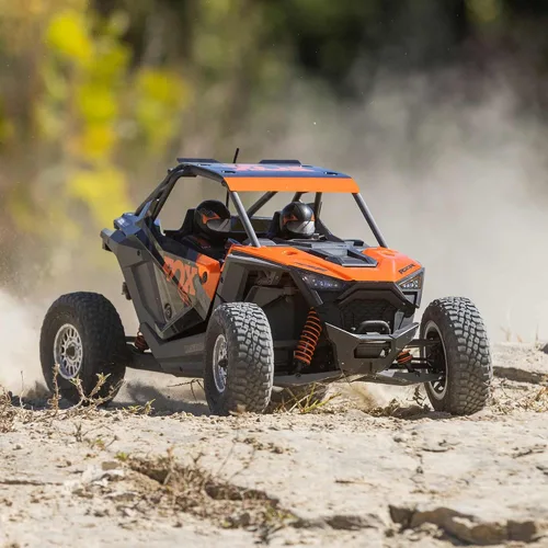 Vista 3 de Losi Camión RC 1/10 RZR Rey 4 ruedas de tracción sin escobillas Listo para funcionar Batería y cargador no incluidos Fox LOS03029T2 Camiones