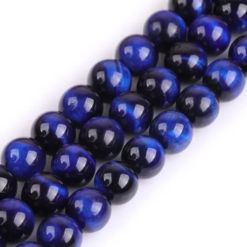 Vista 147 de GEM-Inside - 95 cuentas AA color morado oscuro de amatista de 15 pulgadas por hebra con agujero, piedras preciosas naturales y cuentas de cristal