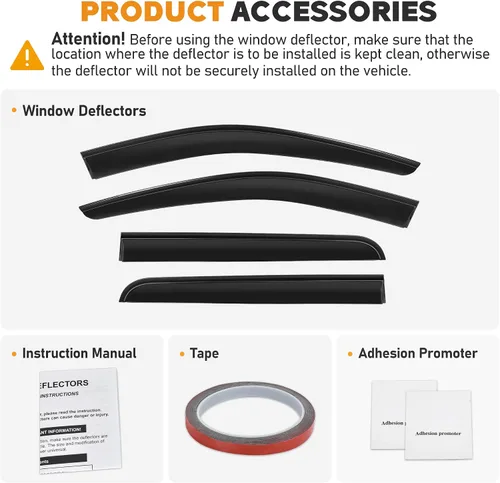 Vista 3 de Deflectores de ventana irrompibles con cinta para Chevrolet Equinox 2025-2026