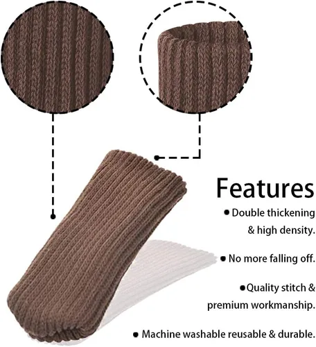 Vista 4 de Calcetines de lana tejida para muebles/protector de piso para patas de silla BCP, 16 unidades, 89000000000