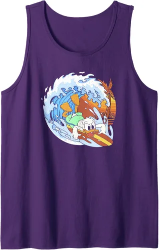 Vista 5 de Disney Camiseta sin mangas de Mickey and Friends Donald Duck Surfing, Negro, S
