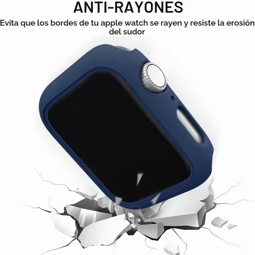 Vista 4 de Mugust Paquete de 4 fundas rígidas de policarbonato compatibles con Apple Watch Series 9 (2023) Series 8 Series 7 de 1.772 pulgadas sin protector