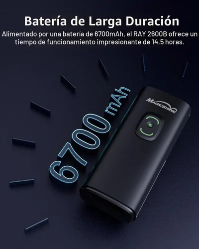 Vista 6 de MagicShine Luz de bicicleta RAY 1600B/RAY 2600B, USB-C carga rápida IPX6 impermeable, equipada con dos faros LED de alta potencia para bicicleta
