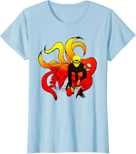 Vista 21 de Naruto Shippuden Naruto and 9 Tails - Camiseta de manga corta Negro