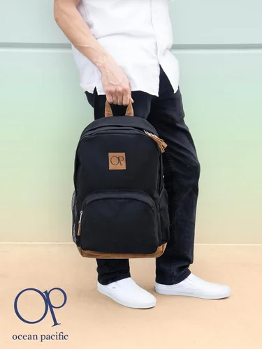 Vista 2 de Ocean Pacific La Playa Mochila de lona para viajes, deportes, playa, trabajo, mochila casual para hombres y mujeres, se adapta a portátiles de 15.6