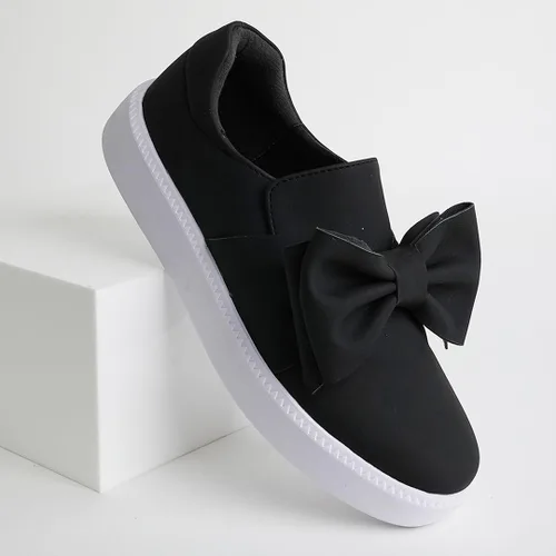 Vista 5 de J. Adams - Tenis de plataforma sin cordones con diseño de moño, cómodos y de punta cerrada - Wally