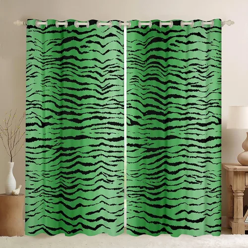 Vista 30 de Feelyou Cortinas opacas con estampado de leopardo de 30% a 50%, cortinas de oscurecimiento con estampado de guepardo para dormitorio, para niños