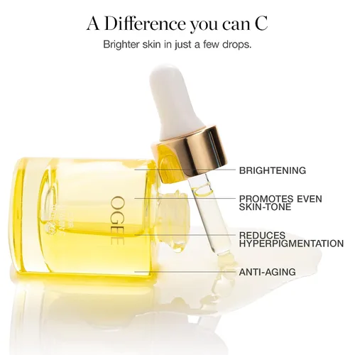 Vista 3 de Ogee Elixir de vitamina C THDA al 20% - Suero facial orgánico certificado con vitamina C - Suero iluminador de vitamina C para la cara