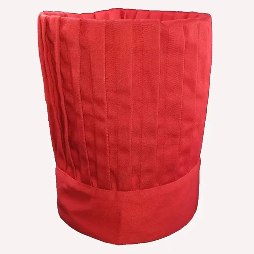 Vista 7 de Hibachi Sombrero de Chef con Corbata Rojo Teppanyaki