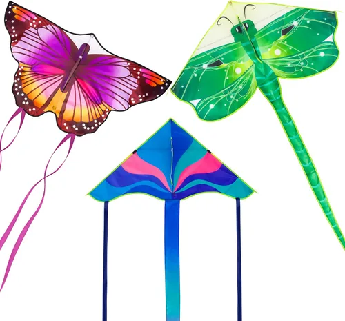Vista 9 de 3 Pack Large Kites, Easy to Fly Beach Kites