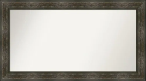 Vista 70 de Amanti Art Espejo de baño marrón para sobre fregadero, 26 x 26 pulgadas, espejo de tocador cuadrado marrón rústico Alexandria, marco de madera
