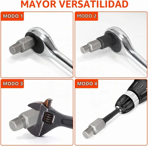 Vista 6 de Juego de extractor de tornillos de doble cabeza hexagonal multilínea extractor de tuercas