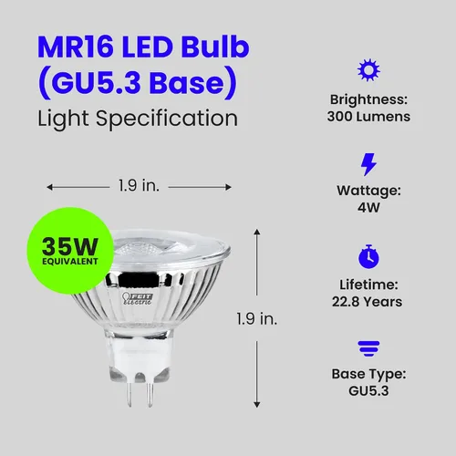 Vista 3 de Feit Electric BPFMW/930CA/6 35W EQ DM MR16 Bombilla LED, 6 bombillas