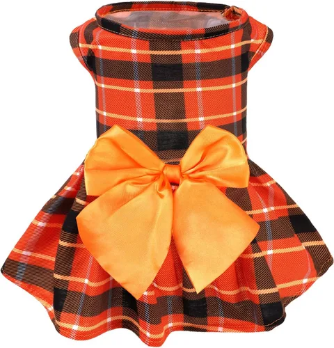 Vista 34 de PUPTECK Vestido estampado para perro, ropa para mascotas para el 4 de julio con lindo corbatín para cachorros, bandera, XS Estilo americano