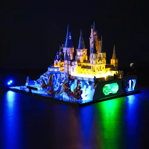 Vista 2 de VONADO Kit de luces LED RC actualizado para Lego Hogwarts Castle and Grounds 76419, juego de iluminación creativa con control remoto, accesorios