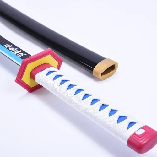 Vista 5 de Ziqing Espada de cosplay Agatsuma Zenitsu - Espada Katana de anime de textura original, una variedad de estilos para elegir entre 31 pulgadas