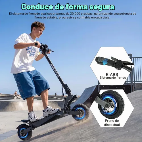 Vista 6 de Fast Electric Scooter Adults, 1200W/5600W Off Road E Scooter, 35/50 Miles Long Range, 35/50 MPH Top Speed, 10/11" Tires, Foldable Kick Scooter for