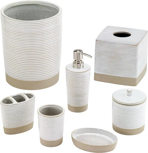 Vista 4 de Avanti Linens - Vaso de baño, sostiene brochas de maquillaje, maquinillas