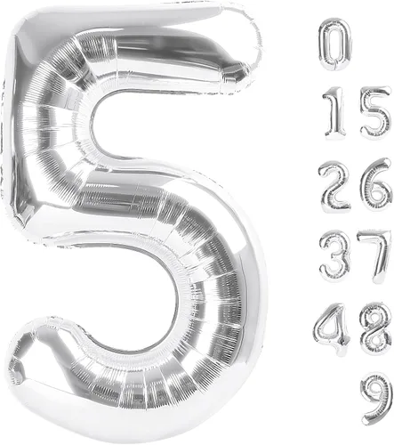 Vista 33 de Globos con números de 40 pulgadas, color negro, para decoraciones de cumpleaños de 10 a 100 años Jumbo 40In & Vibrant Color, With Hanging Holes