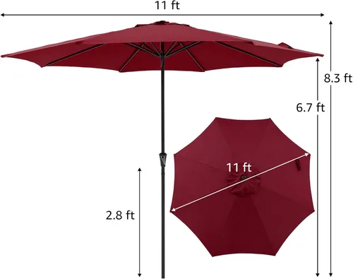 Vista 4 de COBANA Patio Umbrella with Base Included, Outdoor Market Table Umbrella with Umbrella Stand Weights