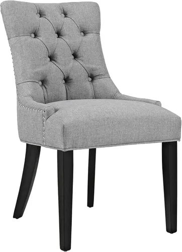 Vista 11 de Modway Regent - Silla de comedor de tela tapizada con botones en color blanco