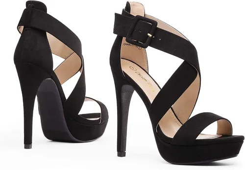 Vista 2 de DREAM PAIRS Sandalias de tacón alto con punta abierta para mujer Charlotte
